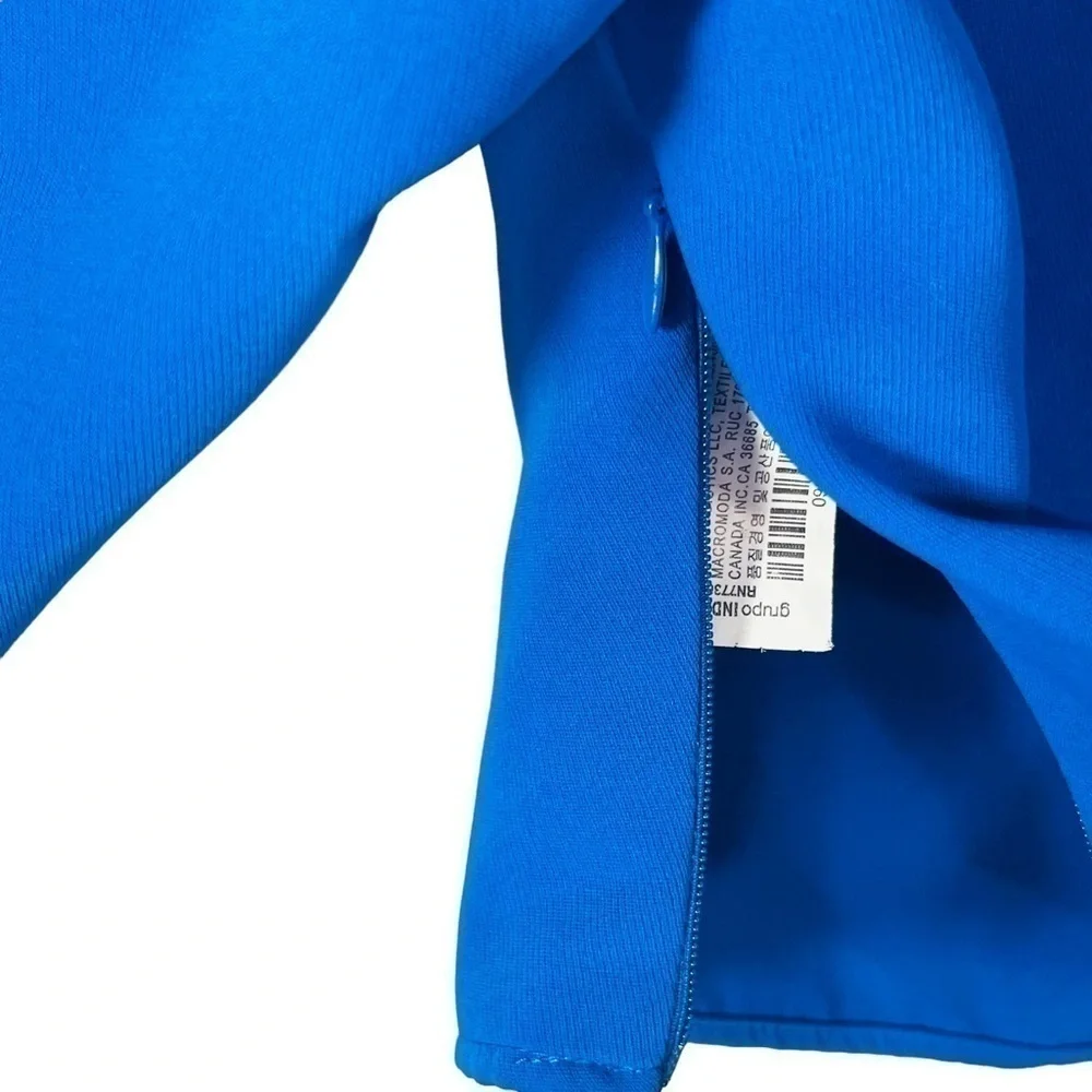 ZARA electric blue front crossover cropped blouse long sleeve keyhole size XS - Picture 8 of 14